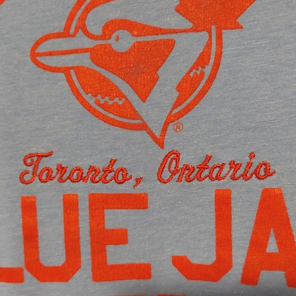 Nike Toronto Blue Jays Slim Fit Blue & Red SS Graphic Ringer T-shirt VGUC Sz. XL - Picture 3 of 5